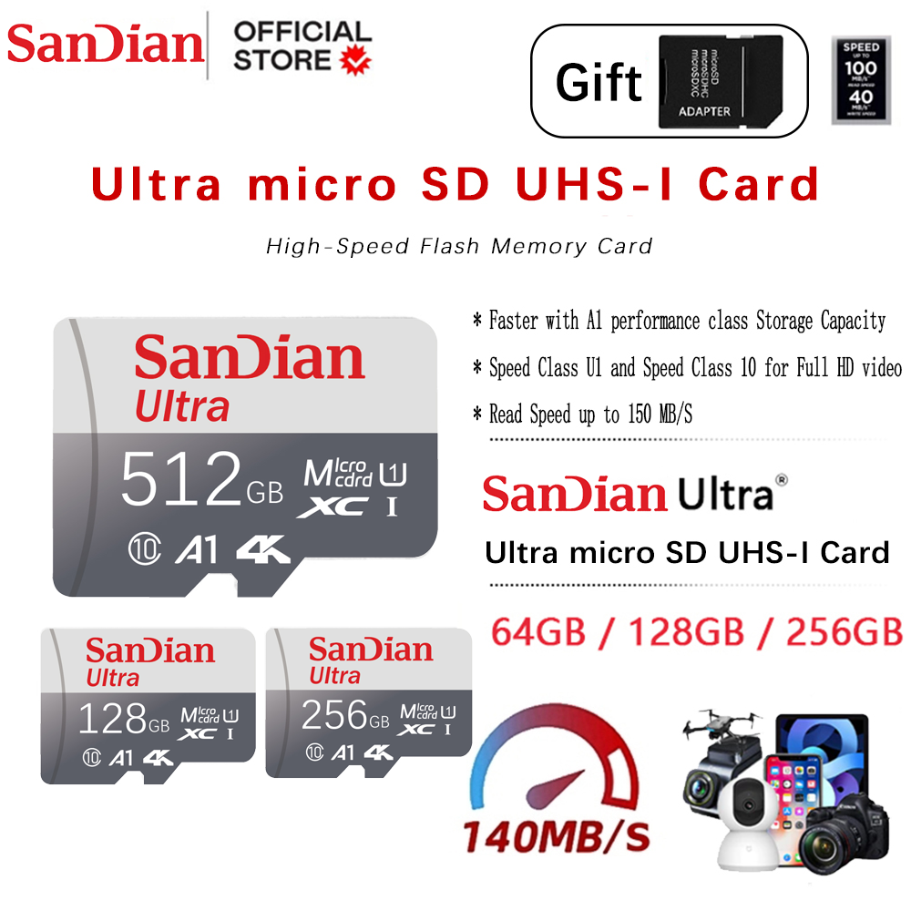 Drone Camera Waterproof - 128GB Micro TF SD Card High